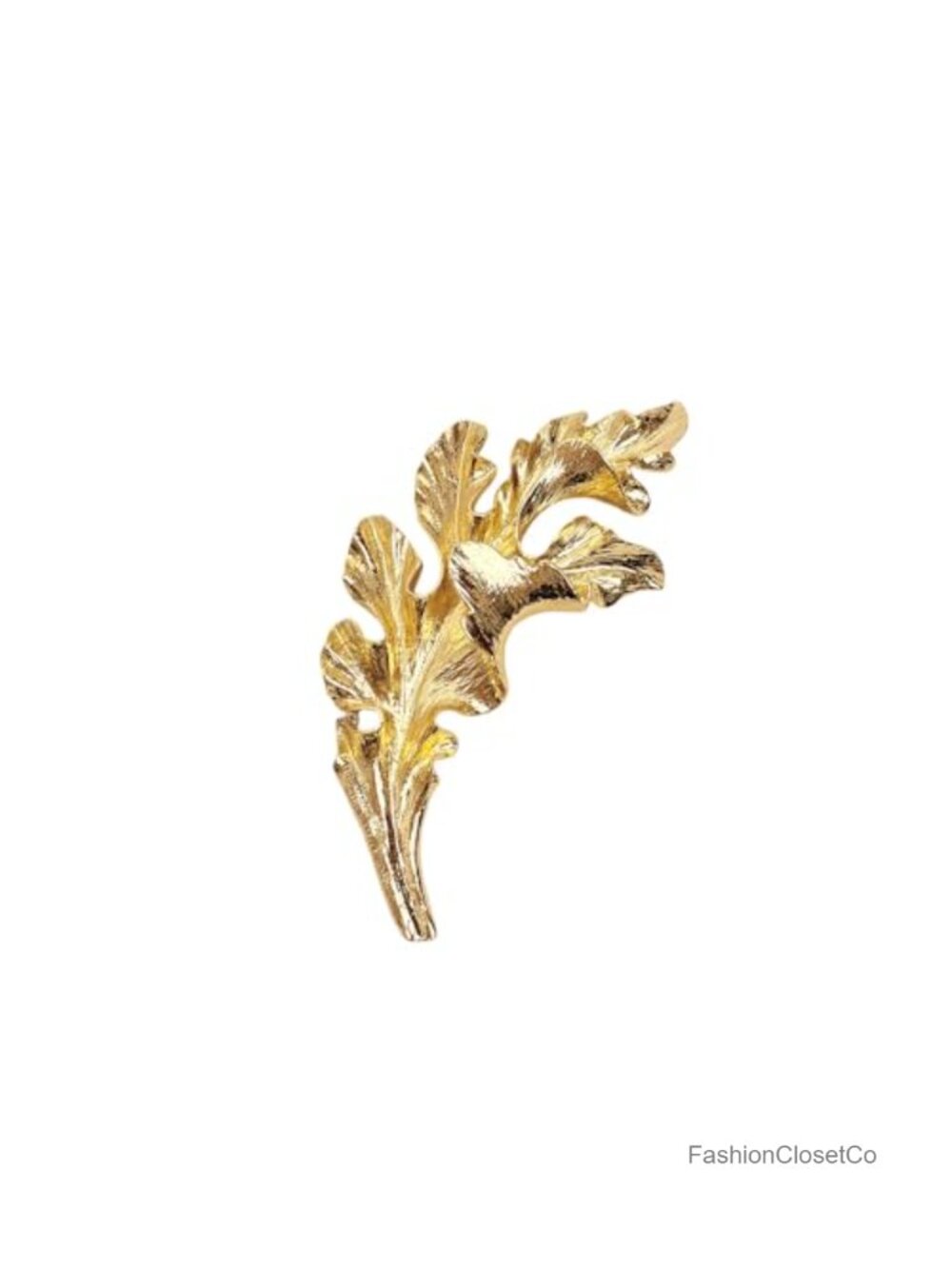 Vintage Leaf Large Brooch Pin Gold Plated or Silver Plated Unisex